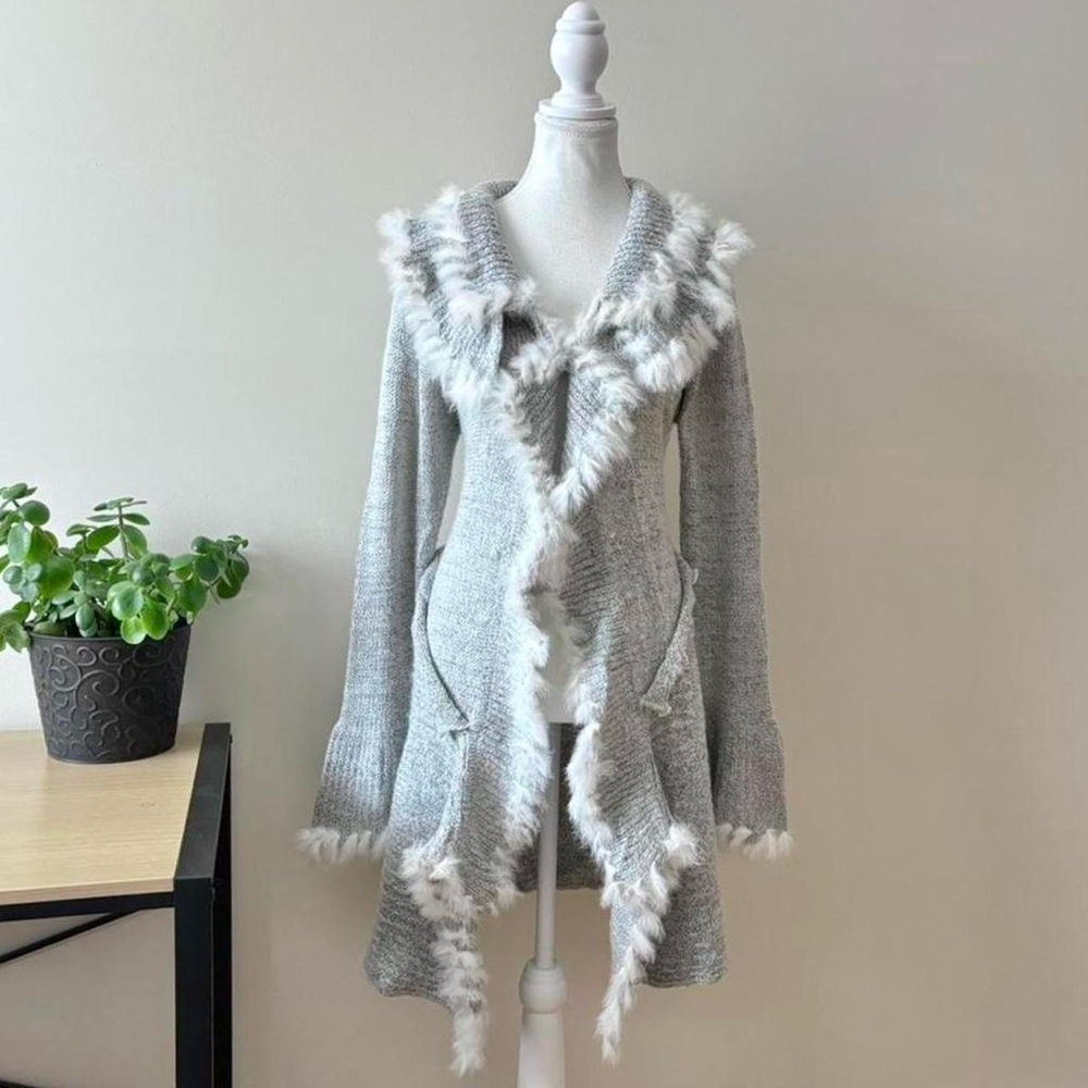 Vintage Rabbit Fur Lined Cardigan